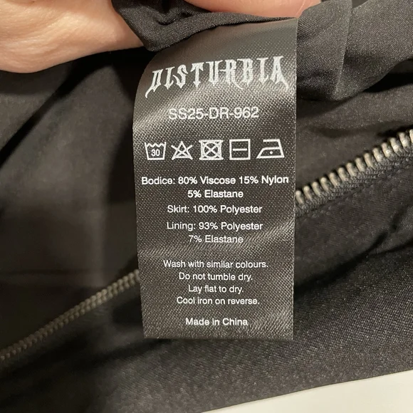 Disturbia Miranda Mini Corset Dress Black Size 10 US NWOT Goth Women’s - Picture 8 of 8